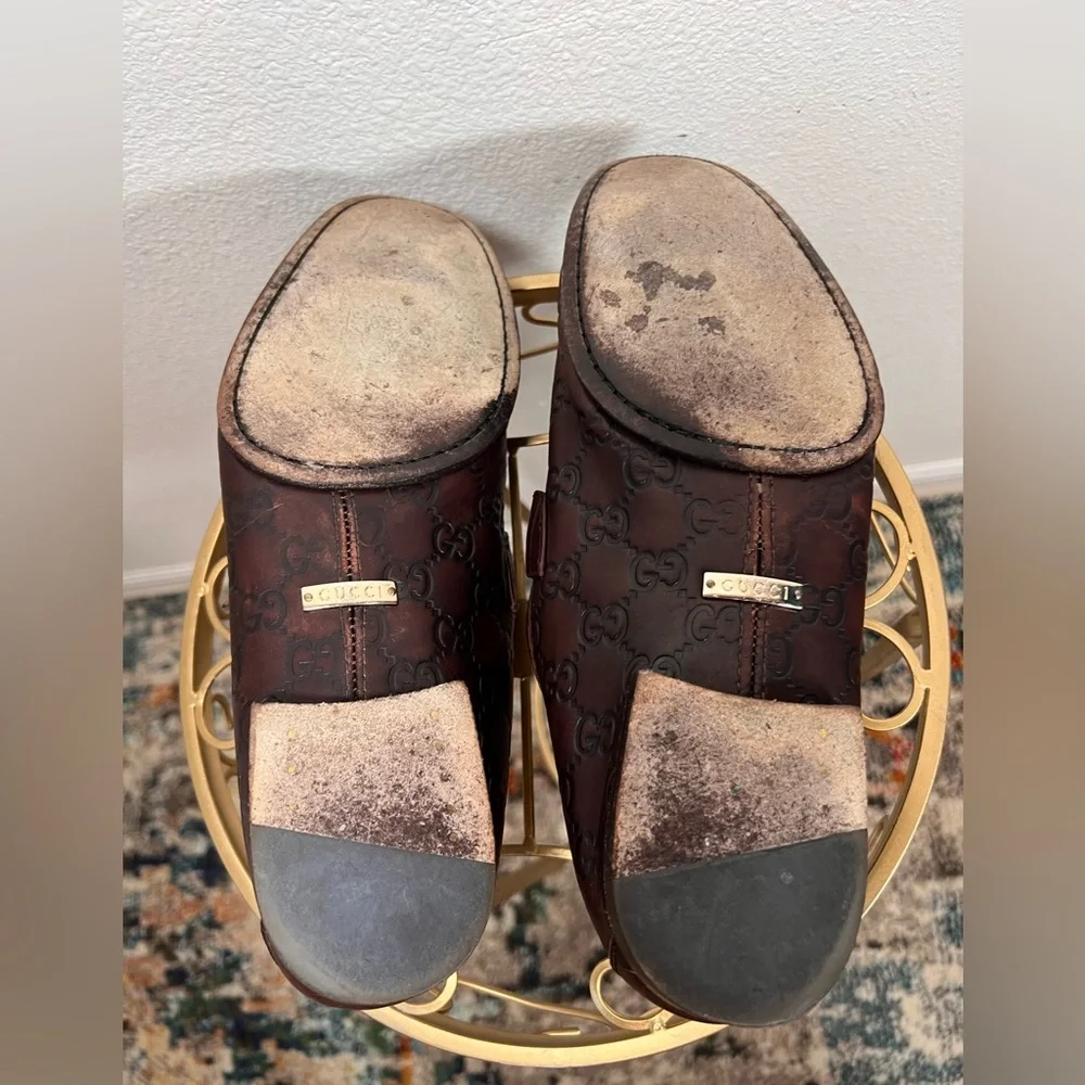 Gucci VTG Guccissima Horsebit Loafer Tom Ford Era GG Monogram Embossed Size 41.5